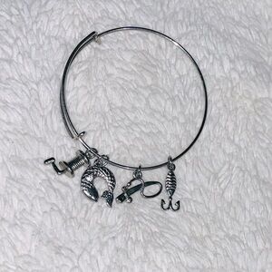 Silver Fishing Charm Bracelet
